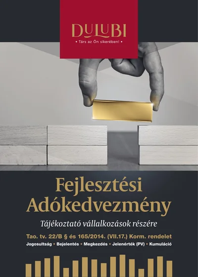 Fejlesztési Adókedvezmény Tájékoztató — ingyenes DULUBI PDF borítója