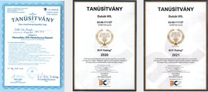 DULUBI - Tanúsítványok és oklevelek 1